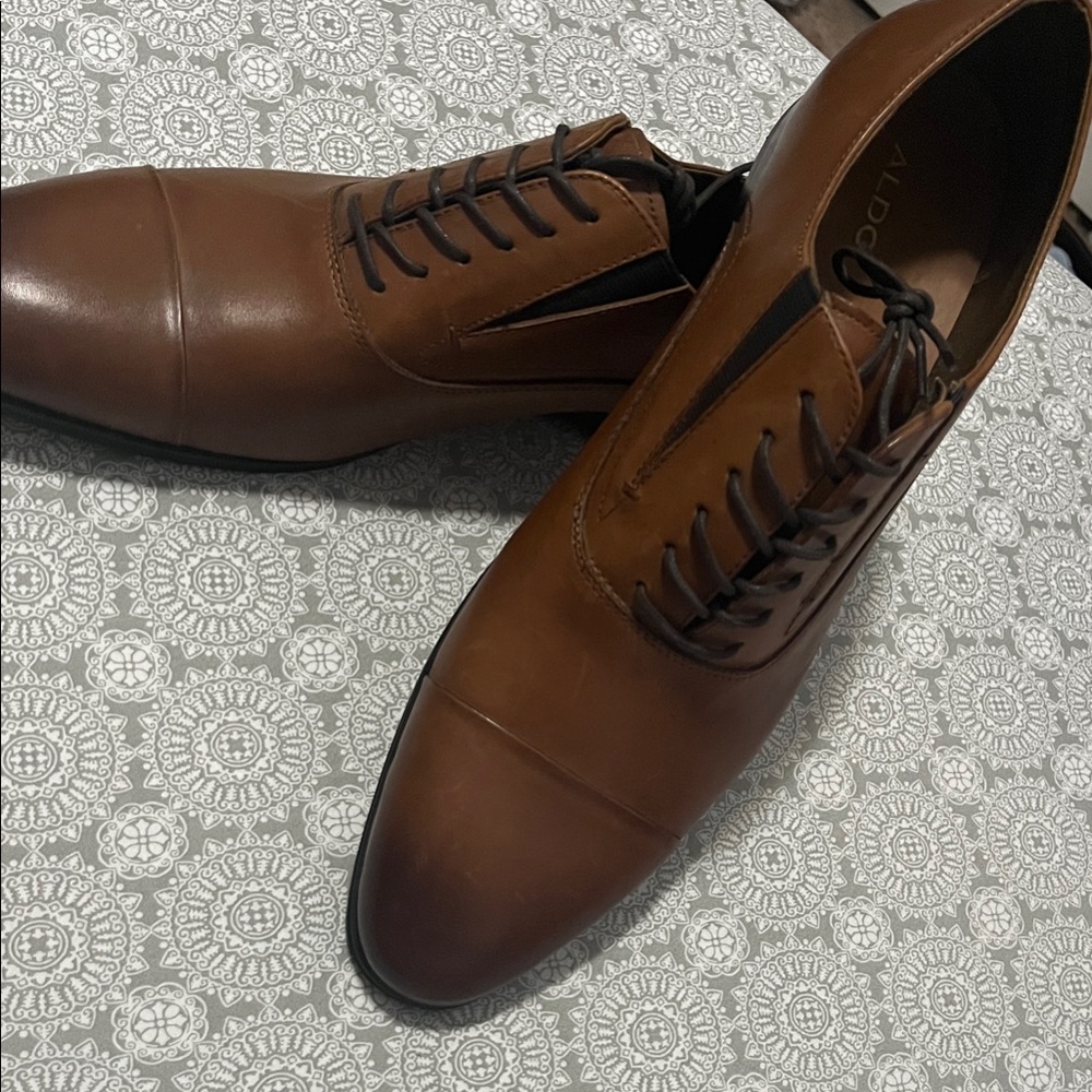 Aldo Men's Brown Leather Oxford Shoes